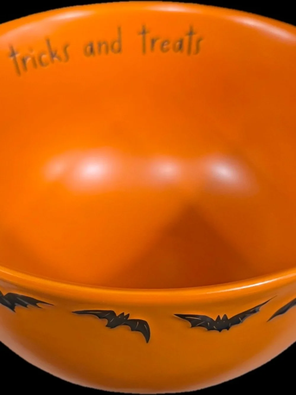 Rae Dunn Halloween 'Tricks and Treats' Orange Mixing Bowl